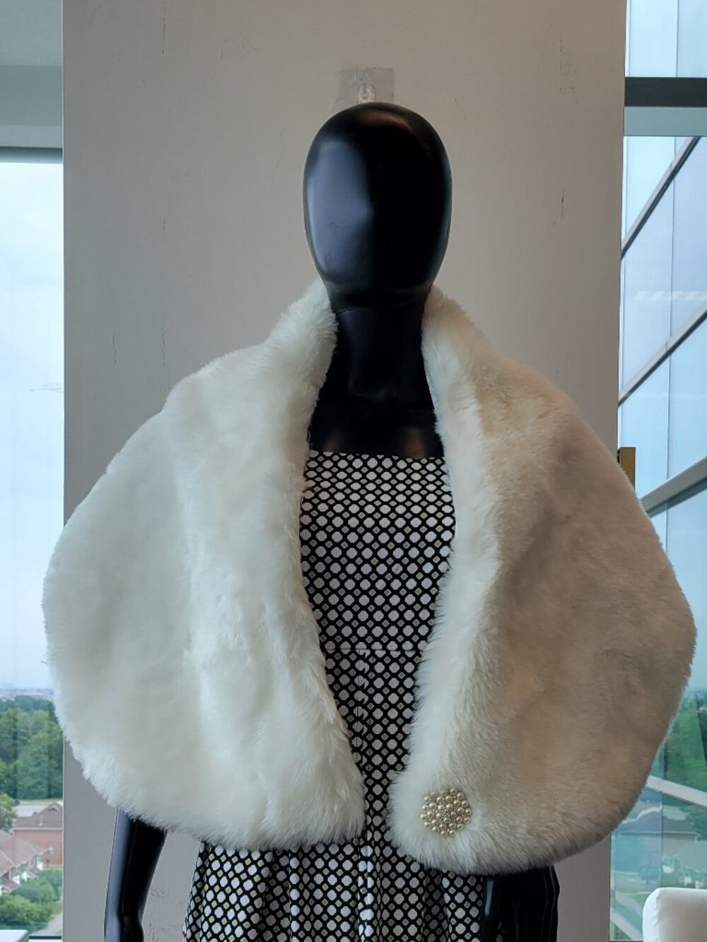 White Faux Fur Shawl
